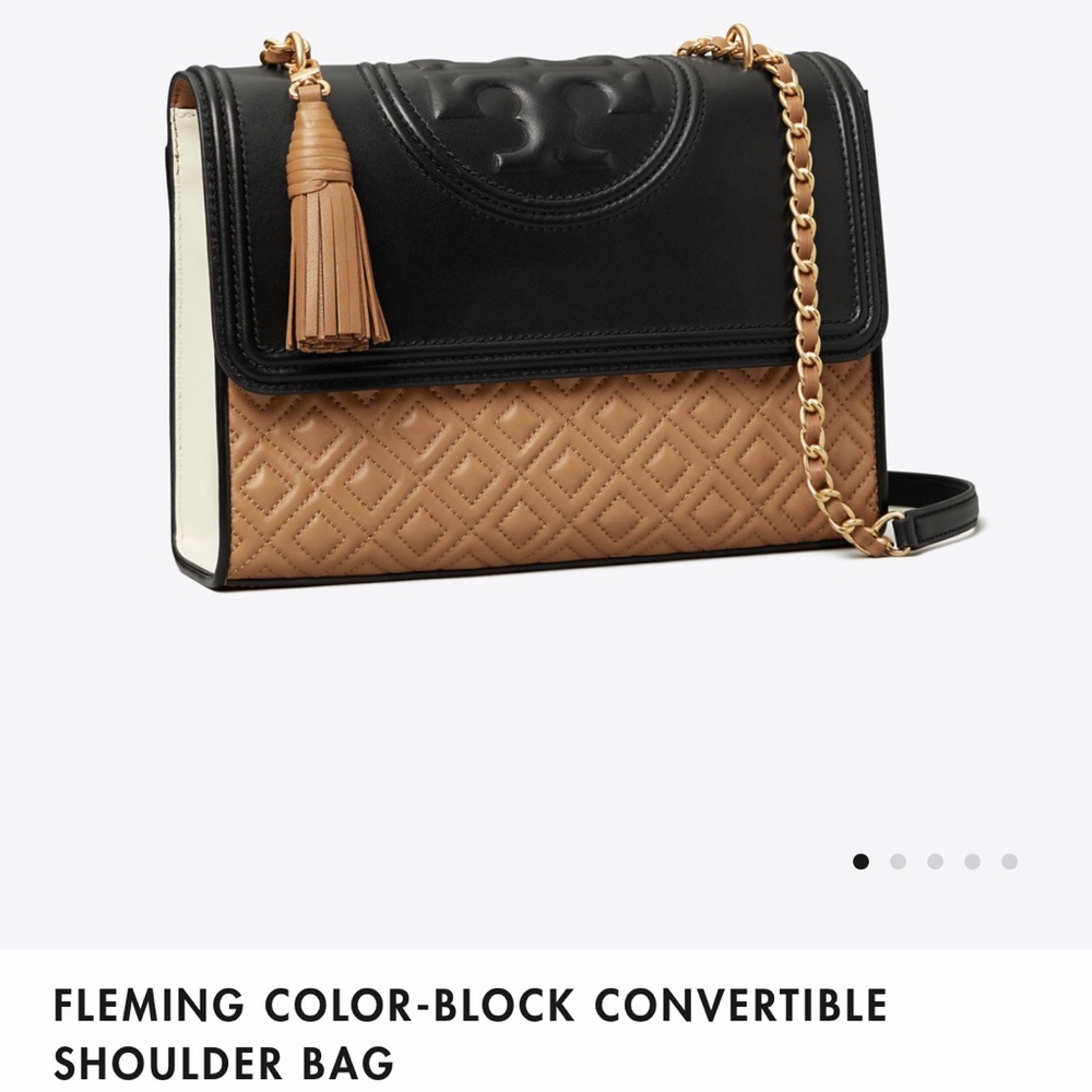 Tory Burch Fleming Purse - Black / Brown Block